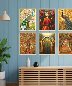 Madhubani Art Wall Frame – Traditional Handmade Design Set 0f 6
